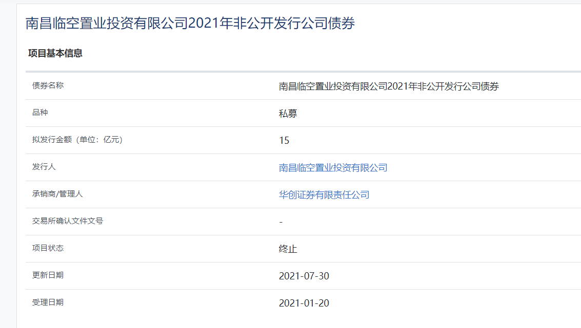 南昌临空置业:15亿元私募公司债券被上交所中止_中国网地产 南昌临空置业:15亿元私募公司债券被上交所中止_中国网地产
