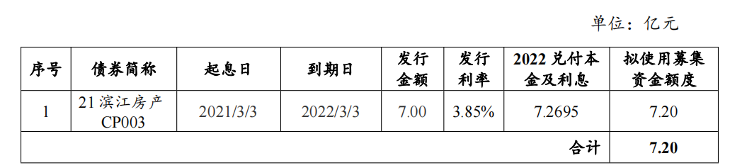 滨江集团：完成发行7.2亿元短期融资券 票面利率3.55%_中国网地产