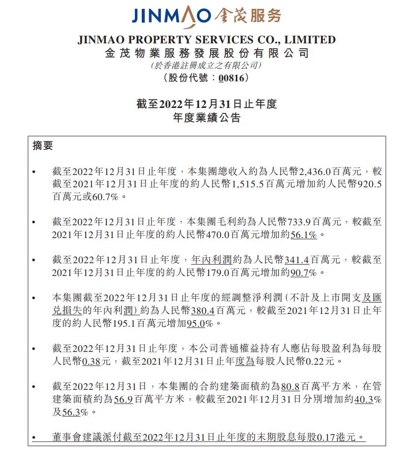 金茂服务2022逆势增长背后：做时代脉搏上的长期主义者_中国网地产